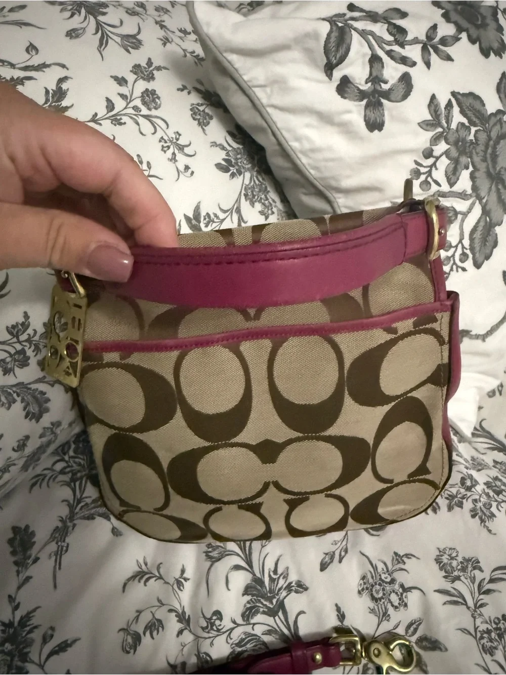 Vintage Coach 70th anniversary legacy Willis crossbody khaki and plum.